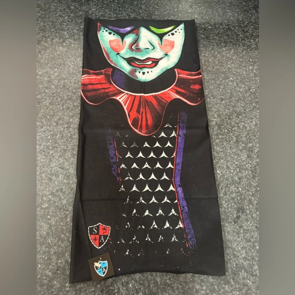 SA Company Creepy Harlequin Jester Multi-Use Face Mask. Unisex, 12 Ways to Use